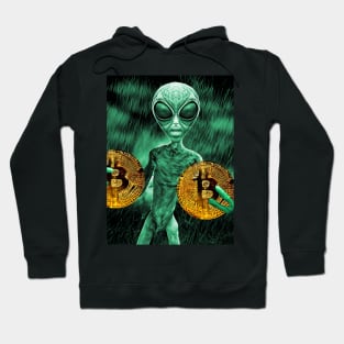 Alien Bitcoin Collectors Mars Invasion Sci-fi Hoodie